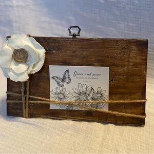 Handmade Rustic Wood Block Farmhouse Picture Frame